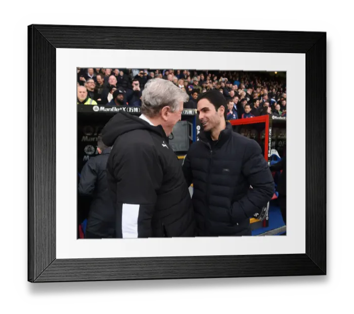 Framed Print : Arsenal's Mikel Arteta and Crystal Palace's Roy Hodgson Pre-Match Handshake - Premier League 2019-20 Framed Print : Arsenal's Mikel Arteta and Crystal Palace's Roy Hodgson Pre-Match Handshake - Premier League 2019-20