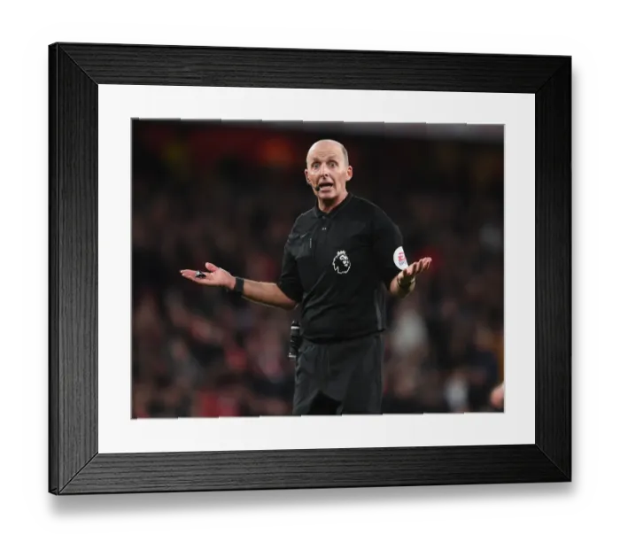 Framed Print : Arsenal vs Sheffield United: Referee Mike Dean Overssees Premier League Clash at Emirates Stadium Framed Print : Arsenal vs Sheffield United: Referee Mike Dean Overssees Premier League Clash at Emirates Stadium