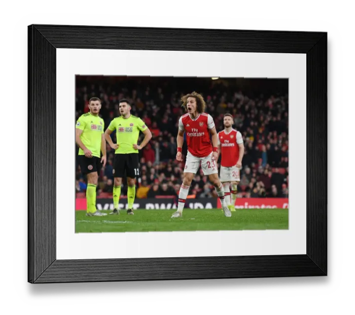 Framed Print : David Luiz in Action: Arsenal vs. Sheffield United, Premier League 2019-2020