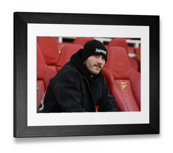 Framed Print : Arsenal's Sead Kolasinac Ready for Arsenal v Sheffield United Clash (2019-20)