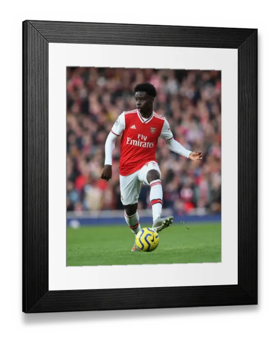 Framed Print : Arsenal's Bukayo Saka in Action: Arsenal vs Sheffield United, Premier League 2019-20