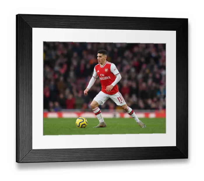 Framed Print : Arsenal's Lucas Torreira in Action Against Sheffield United, Premier League 2019-20