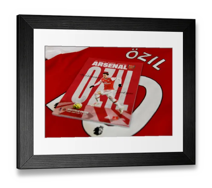 Framed Print : Arsenal vs Sheffield United: Mesut Ozil's Matchday Programme - Premier League 2019-20