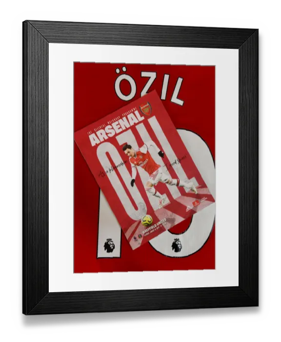 Framed Print : Arsenal vs Sheffield United: Mesut Ozil's Matchday Programme (2019-20)