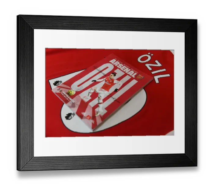 Framed Print : Arsenal FC vs Sheffield United: Mesut Ozil's Matchday Programme - Premier League 2019-20