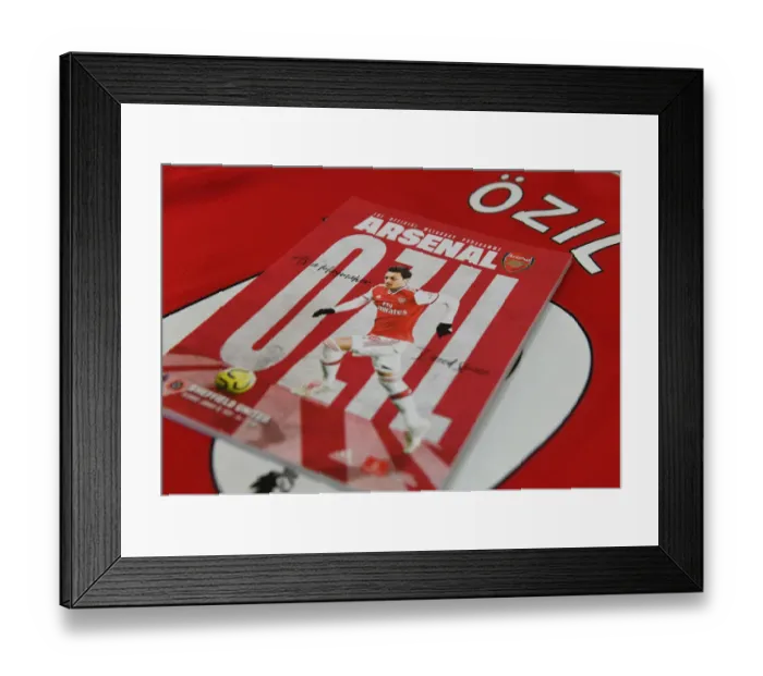 Framed Print : Arsenal vs Sheffield United: Mesut Ozil's Matchday Programme (2019-20)