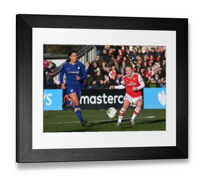Framed Print : Intense Rivalry: Arsenal vs. Chelsea - A Battle in the FA Women's Super League Framed Print : Intense Rivalry: Arsenal vs. Chelsea - A Battle in the FA Women's Super League