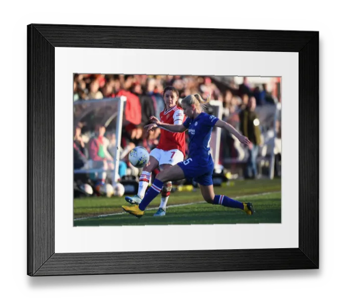 Framed Print : Intense Rivalry: Arsenal vs. Chelsea - A Battle in the FA Women's Super League