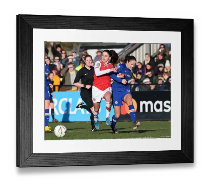 Framed Print : Arsenal vs. Chelsea: Intense Clash in FA Womens Super League