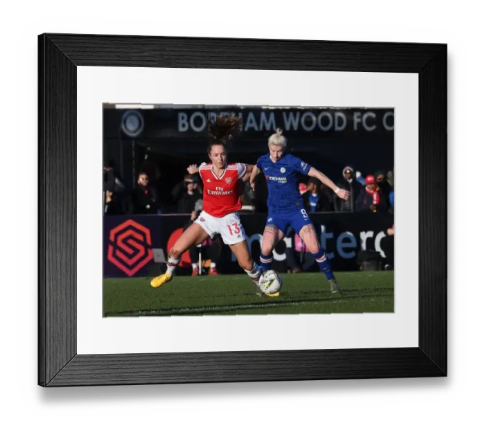Framed Print : Intense Rivalry: Arsenal vs. Chelsea - A Battle in the FA Women's Super League Framed Print : Intense Rivalry: Arsenal vs. Chelsea - A Battle in the FA Women's Super League