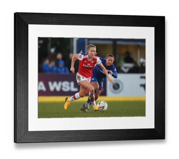 Framed Print : Arsenal vs. Chelsea: Intense Battle in FA Womens Super League