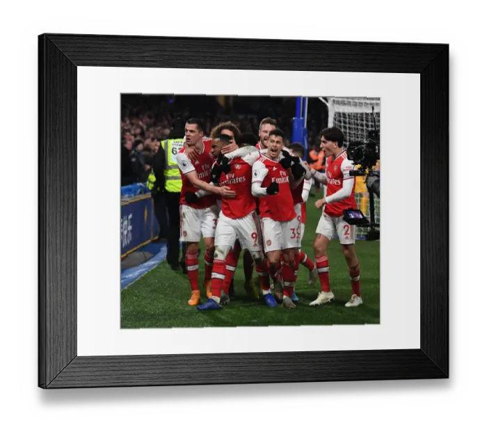 Framed Print : Martinelli's Stunner: Arsenal Celebrate First Goal Against Chelsea in 2019-20 Premier League Clash Framed Print : Martinelli's Stunner: Arsenal Celebrate First Goal Against Chelsea in 2019-20 Premier League Clash