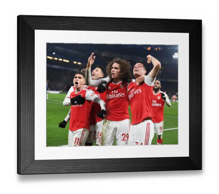 Framed Print : Celebrating Victory: Torreira, Guendouzi, and Xhaka Rejoice After Arsenal's Goal vs. Chelsea (Premier League 2019-20) Framed Print : Celebrating Victory: Torreira, Guendouzi, and Xhaka Rejoice After Arsenal's Goal vs. Chelsea (Premier League 2019-20)