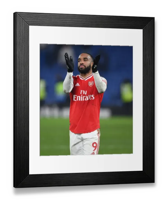 Framed Print : Alexis Lacazette Applauding Arsenal Fans After Chelsea Match, Premier League 2019-20