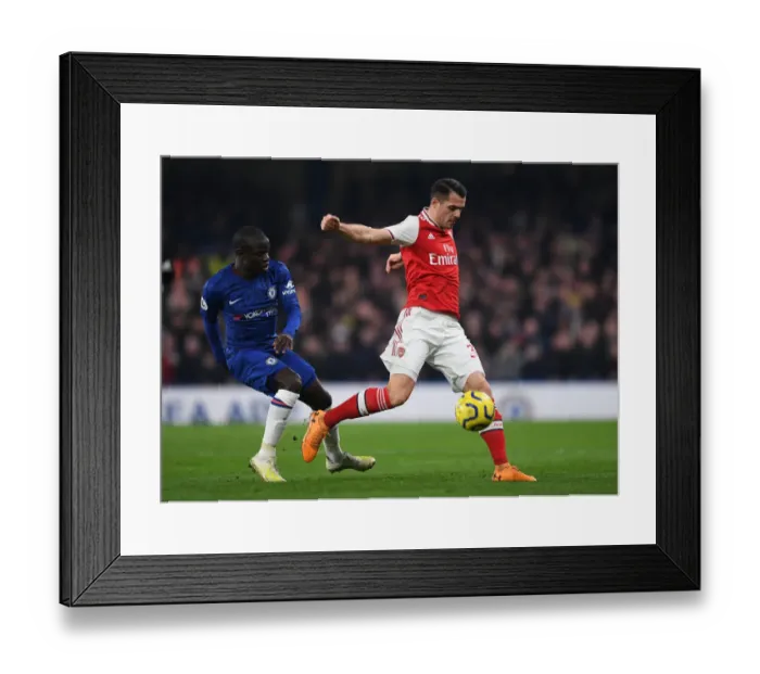 Framed Print : Xhaka vs Kante: Intense Battle in Chelsea vs Arsenal Premier League Clash Framed Print : Xhaka vs Kante: Intense Battle in Chelsea vs Arsenal Premier League Clash