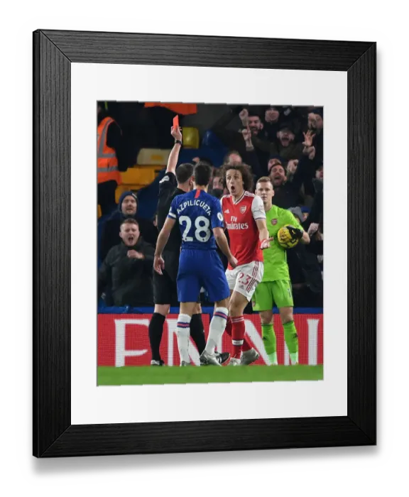 Framed Print : Arsenal's David Luiz Red-Carded in Chelsea Showdown: Premier League Clash, London 2020 Framed Print : Arsenal's David Luiz Red-Carded in Chelsea Showdown: Premier League Clash, London 2020