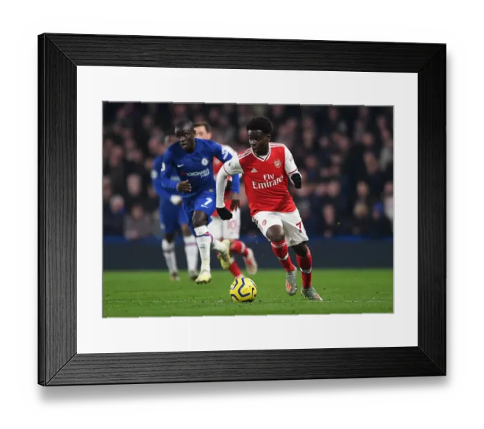 Framed Print : Bukayo Saka in Action: Chelsea vs. Arsenal, Premier League 2019-20