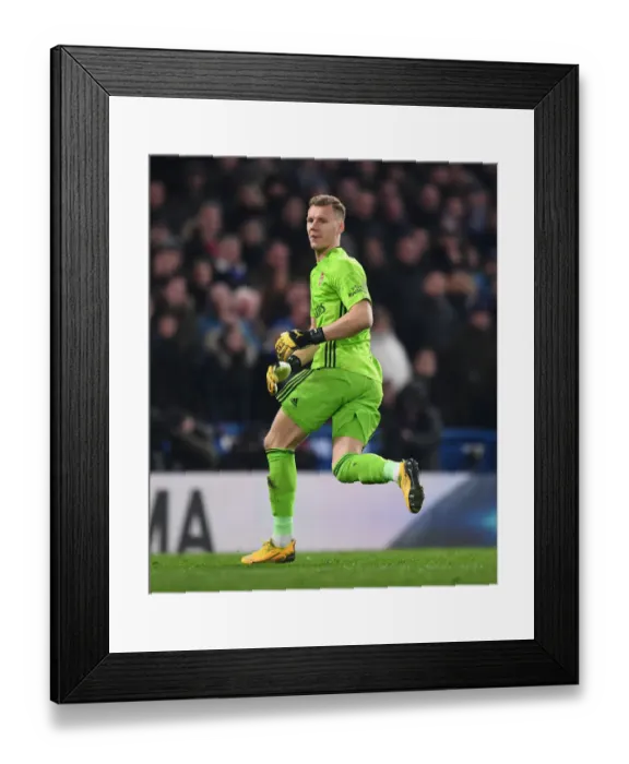 Framed Print : Arsenal's Bernd Leno Faces Off Against Chelsea at Stamford Bridge: A Premier League Showdown (2019-20)