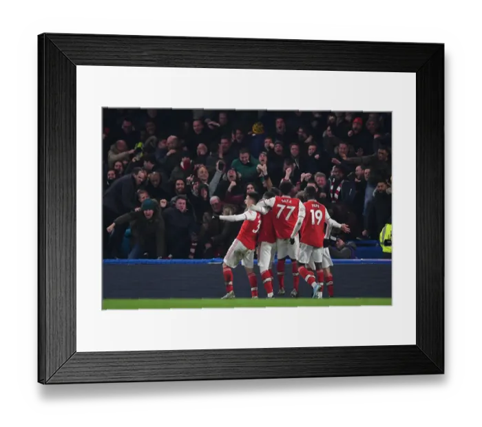 Framed Print : Martinelli's Stunner: Igniting the Rivalry - Arsenal's First Goal Against Chelsea (2019-20) - Premier League