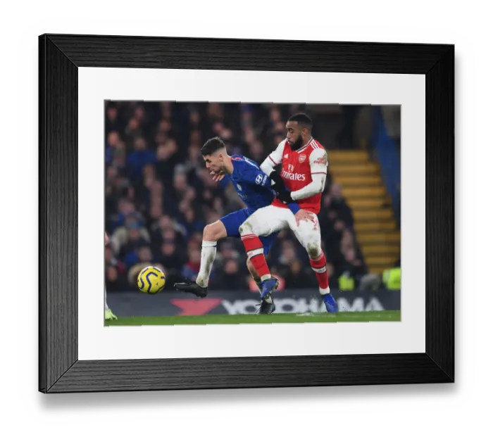 Framed Print : Clash at Stamford Bridge: Lacazette vs Jorginho - Premier League Showdown between Chelsea and Arsenal Framed Print : Clash at Stamford Bridge: Lacazette vs Jorginho - Premier League Showdown between Chelsea and Arsenal