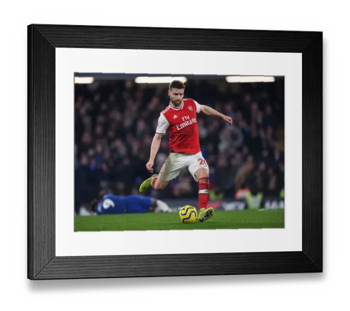 Framed Print : Mustafi in Action: Chelsea vs. Arsenal, Premier League 2019-20