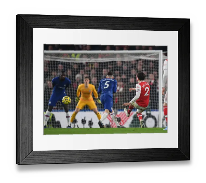 Framed Print : Bellerin Strikes: Arsenal's Dramatic Win Against Chelsea in the Premier League 2019-20