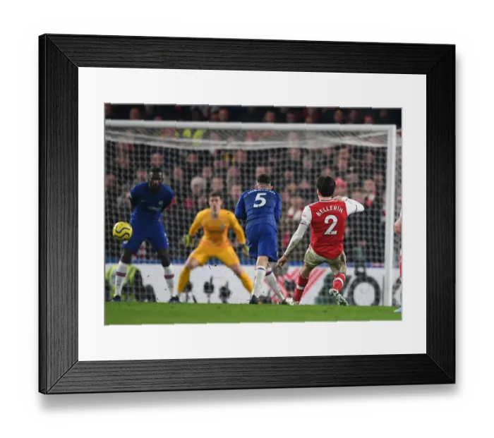 Framed Print : Hector Bellerin Scores Arsenal's Second Goal: Chelsea vs Arsenal, Premier League 2019-20