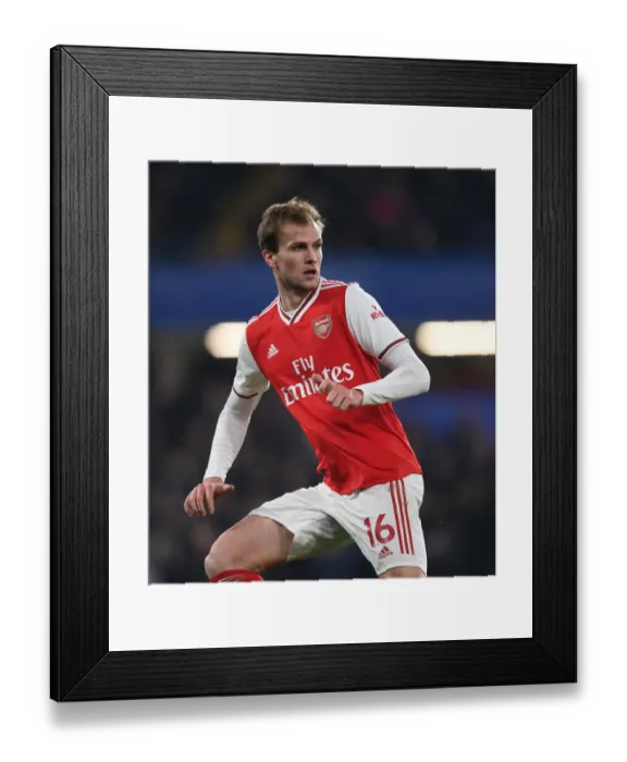 Framed Print : Clash at Stamford Bridge: Arsenal's Rob Holding Faces Off Against Chelsea