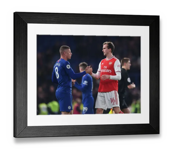 Framed Print : Handshake at Stamford Bridge: Chelsea vs. Arsenal, Premier League 2019-20