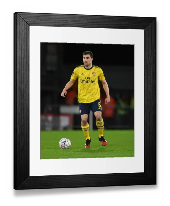 Framed Print : Arsenal's Sokratis in Action against AFC Bournemouth in FA Cup Fourth Round