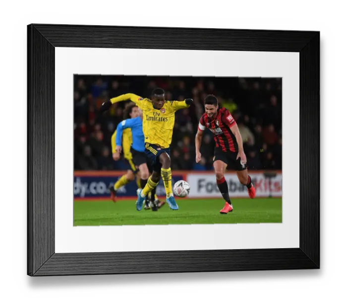 Framed Print : Arsenal's Nketiah Clashes with Surman in FA Cup Battle