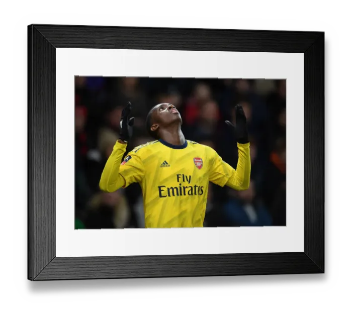 Framed Print : Arsenal's Eddie Nketiah Scores Second Goal in FA Cup Fourth Round Victory over AFC Bournemouth