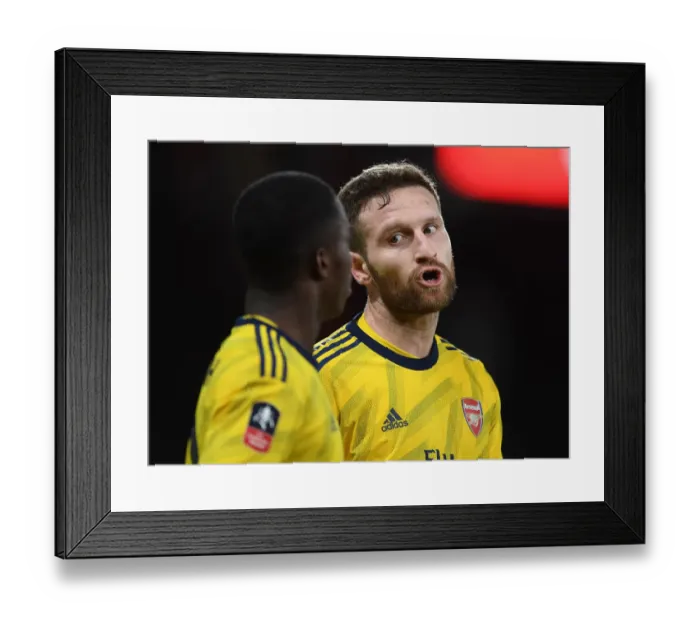 Framed Print : Arsenal's Mustafi Faces Off Against AFC Bournemouth in FA Cup Fourth Round