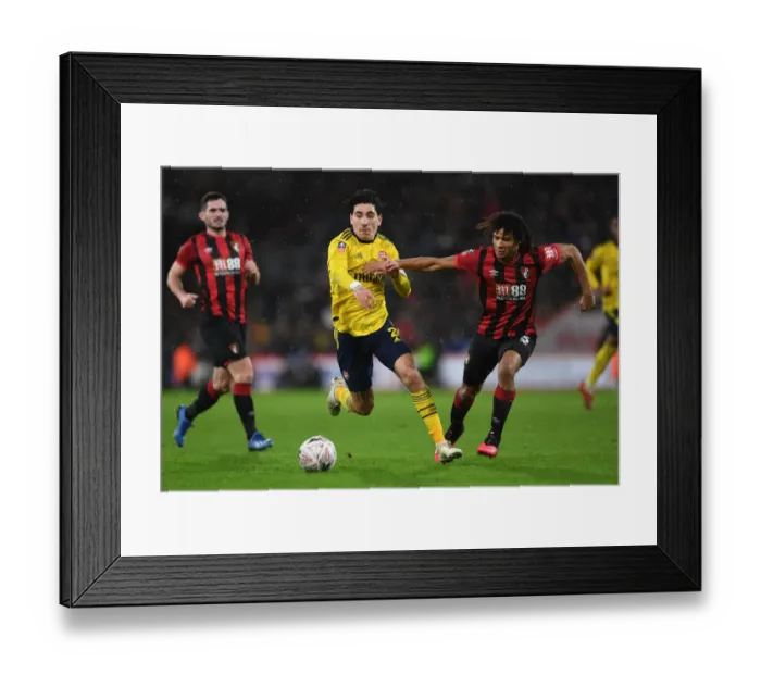 Framed Print : Bellerin vs Ake: Clash in FA Cup Fourth Round between AFC Bournemouth and Arsenal Framed Print : Bellerin vs Ake: Clash in FA Cup Fourth Round between AFC Bournemouth and Arsenal