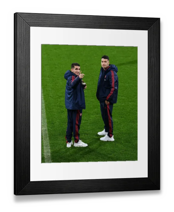 Framed Print : Arsenal's Torreira and Martinelli Focused Ahead of FA Cup Showdown vs. AFC Bournemouth