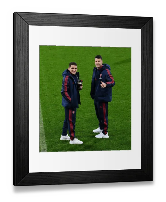 Framed Print : Arsenal Players Lucas Torreira and Gabriel Martinelli Before FA Cup Match vs AFC Bournemouth