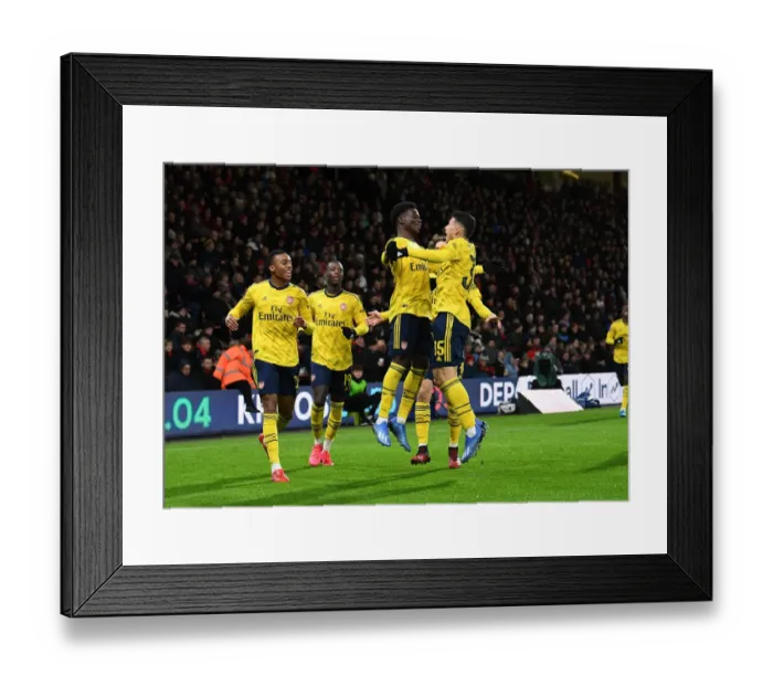 Framed Print : Arsenal's Saka and Martinelli: FA Cup Goal Celebration vs AFC Bournemouth Framed Print : Arsenal's Saka and Martinelli: FA Cup Goal Celebration vs AFC Bournemouth