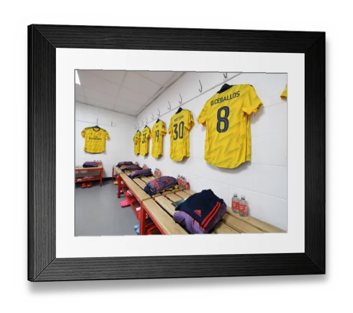 Framed Print : Arsenal's FA Cup Preparation: A Peek into the Changing Room before the AFC Bournemouth Showdown Framed Print : Arsenal's FA Cup Preparation: A Peek into the Changing Room before the AFC Bournemouth Showdown