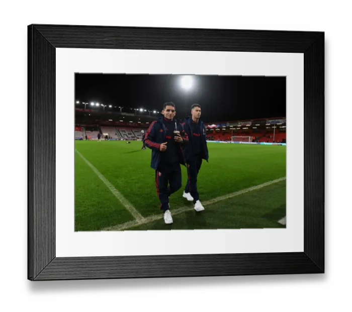 Framed Print : Arsenal's Torreira and Martinelli Focused Before FA Cup Clash vs. AFC Bournemouth