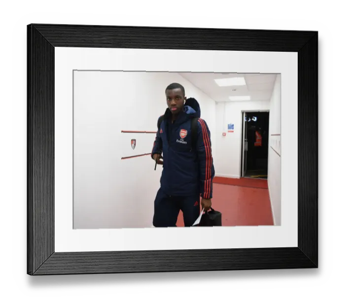 Framed Print : Arsenal's Eddie Nketiah Arrives at Vitality Stadium for FA Cup Fourth Round Match vs AFC Bournemouth Framed Print : Arsenal's Eddie Nketiah Arrives at Vitality Stadium for FA Cup Fourth Round Match vs AFC Bournemouth