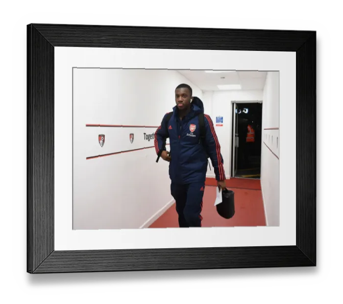 Framed Print : Eddie Nketiah Arrives at Vitality Stadium: Arsenal Ready for FA Cup Battle against AFC Bournemouth Framed Print : Eddie Nketiah Arrives at Vitality Stadium: Arsenal Ready for FA Cup Battle against AFC Bournemouth