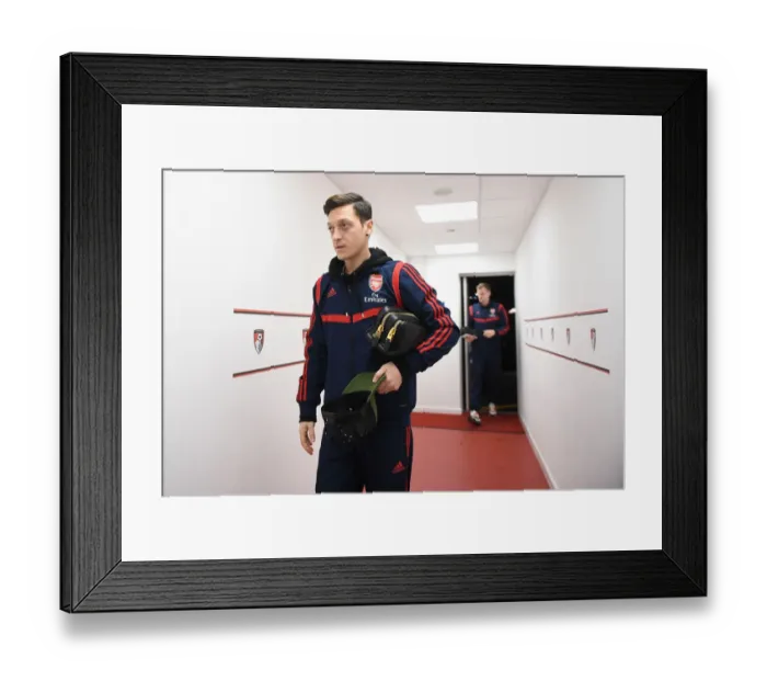 Framed Print : Arsenal's Mesut Ozil Arrives at Vitality Stadium for FA Cup Fourth Round Match vs AFC Bournemouth