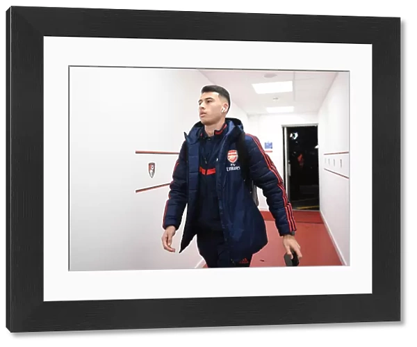 Gabriel Martinelli's Arrival at Vitality Stadium for AFC Bournemouth vs Arsenal FA Cup Match