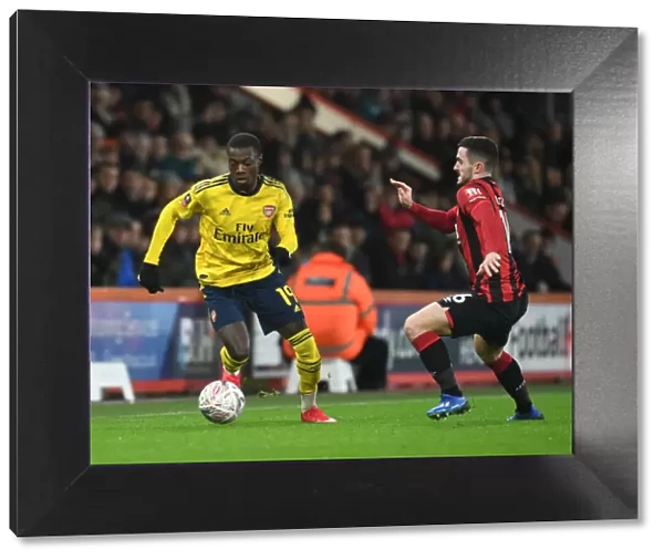 Pepe vs Cook: FA Cup Battle - Arsenal's Nicolas Pepe Clashes with AFC Bournemouth's Lewis Cook