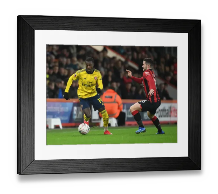 Framed Print : Pepe vs Cook: FA Cup Battle - Arsenal's Nicolas Pepe Clashes with AFC Bournemouth's Lewis Cook Framed Print : Pepe vs Cook: FA Cup Battle - Arsenal's Nicolas Pepe Clashes with AFC Bournemouth's Lewis Cook