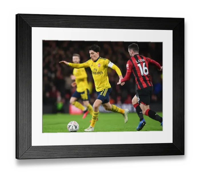 Framed Print : AFC Bournemouth vs. Arsenal FC: Hector Bellerin Clashes with Lewis Cook in FA Cup Fourth Round Framed Print : AFC Bournemouth vs. Arsenal FC: Hector Bellerin Clashes with Lewis Cook in FA Cup Fourth Round