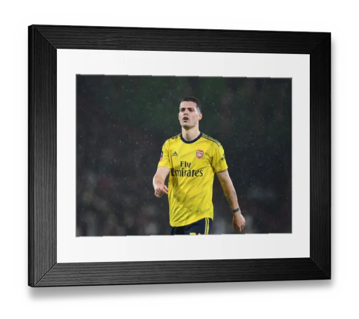 Framed Print : Granit Xhaka in Action: Arsenal vs. AFC Bournemouth, FA Cup Fourth Round