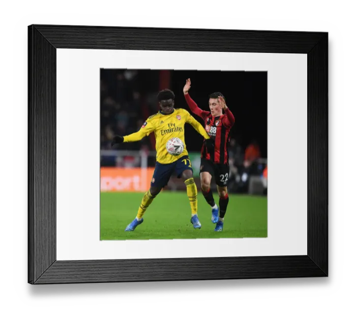 Framed Print : Arsenal's Bukayo Saka Outwits Harry Wilson: FA Cup Victory Moment