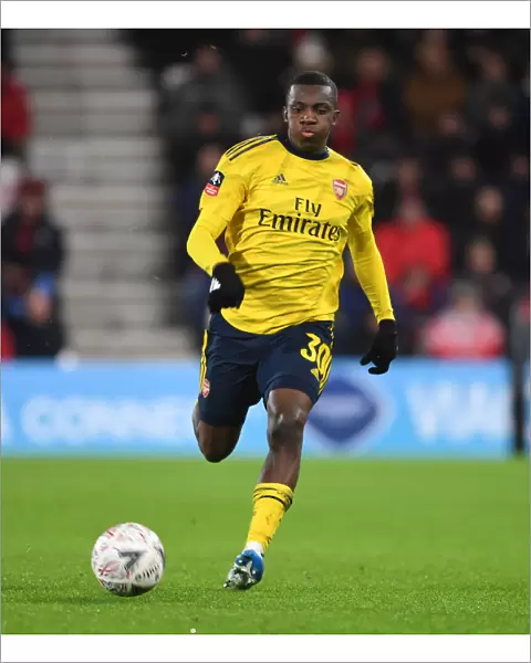 Arsenal's Eddie Nketiah in Action: FA Cup Battle against AFC Bournemouth