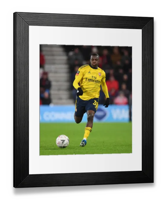 Framed Print : Arsenal's Eddie Nketiah in Action: FA Cup Battle against AFC Bournemouth